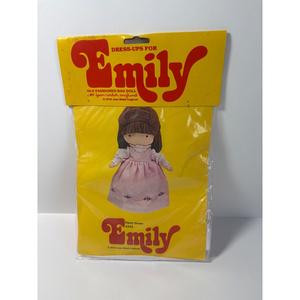 Vintage 1978 Joan Walsh Anglund Emily Rag Doll Party Dress Outfit 4332 NIP